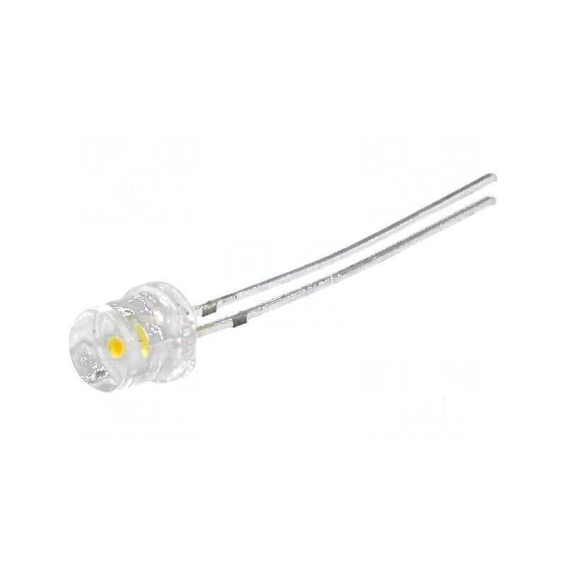 LED 5mm Alb Cald 100-140mcd 120° Concav | Electronic-mag.ro | Componente Electronice