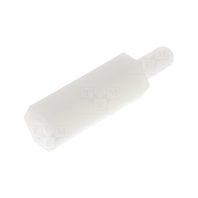Piuliță hexagonală poliamidă M3, distanțier filetat 17mm | Electronic-mag.ro | Componente Electronice