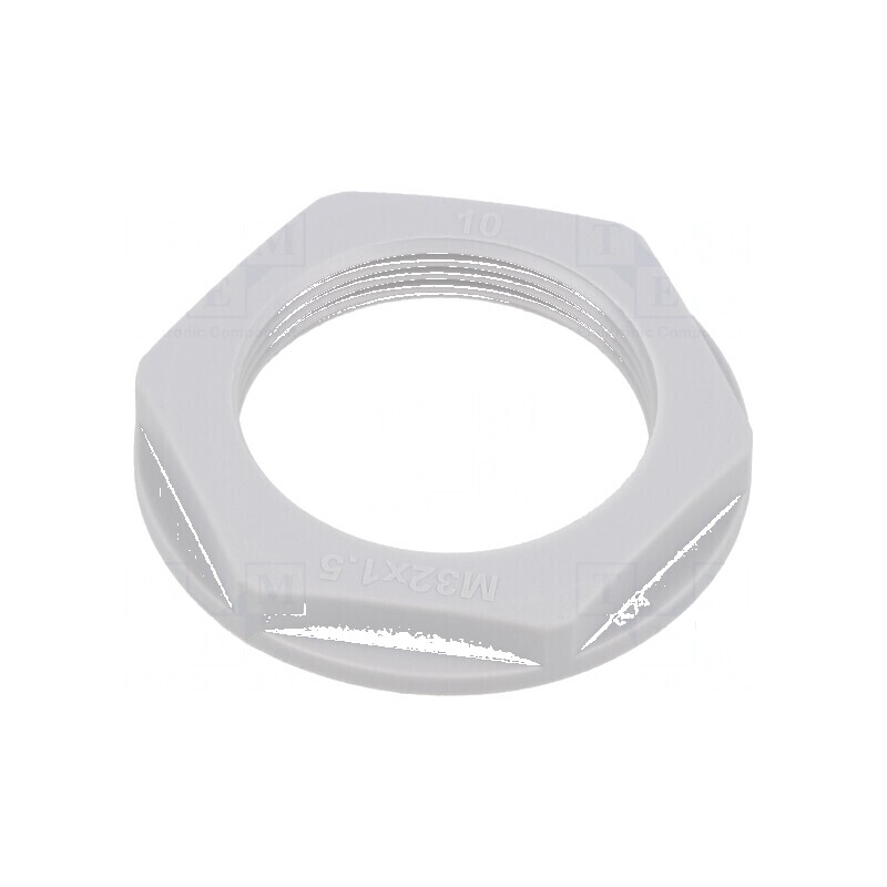 Piuliță M32 poliamidă 41mm gri deschis metrică 1,5 | Electronic-mag.ro | Componente Electronice