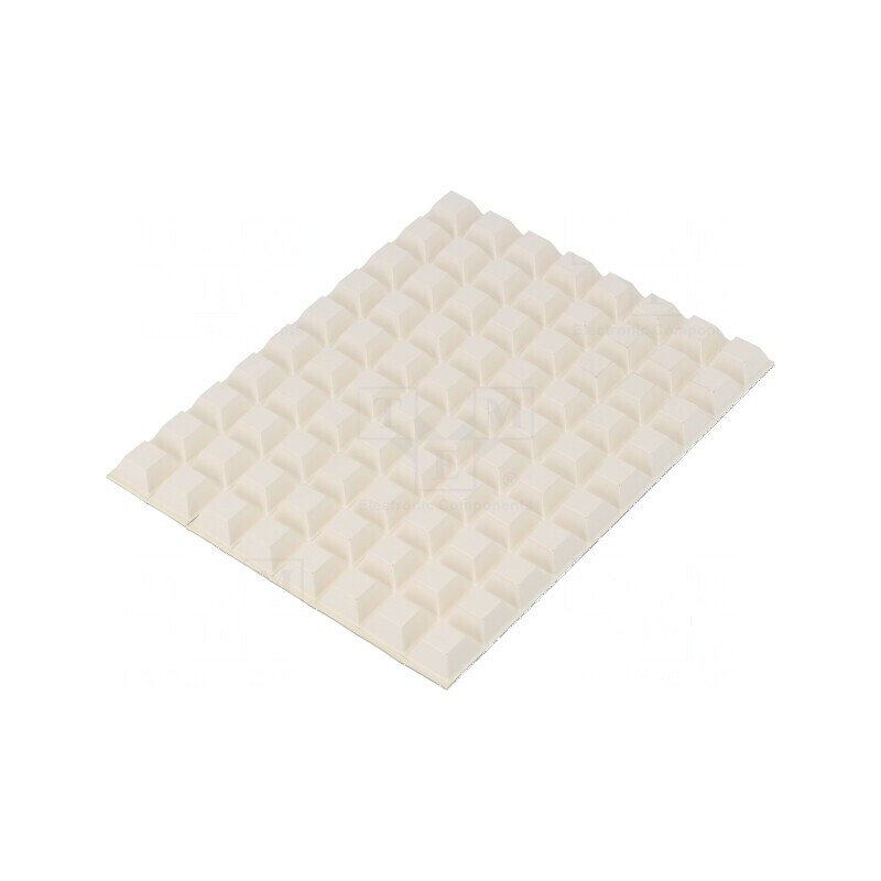 Picioruş autoadeziv alb poliuretan H: 5,8mm Dim: 12,7x12,7mm | Electronic-mag.ro | Componente Electronice