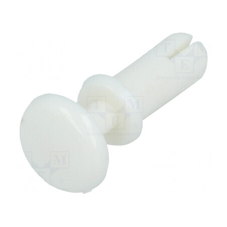 Diblu poliamidă alb 10mm - 4,1mm diametru orificiu montaj | Electronic-mag.ro | Componente Electronice