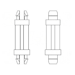 Distanţier PCB poliamidă 66 22,2mm clichet | Electronic-mag.ro | Componente Electronice