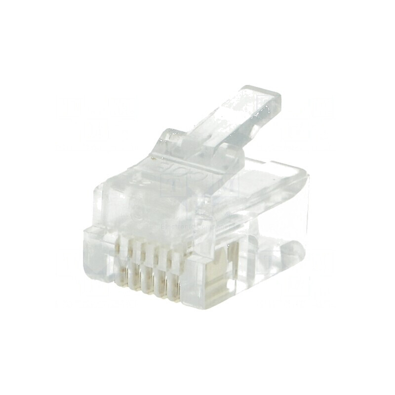 Conector RJ12 6p6c aurit neecranat PIN 6 | Electronic-mag.ro | Componente Electronice Conector RJ12 6p6c aurit neecranat PIN 6 | Electronic-mag.ro | Componente Electronice