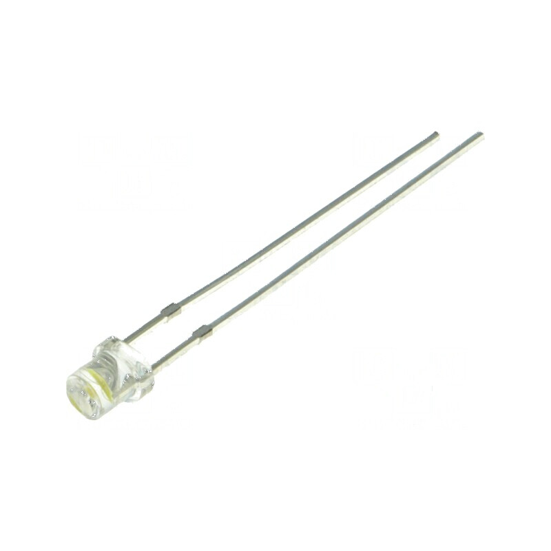 LED 3mm Alb Cald 500-750mcd 120° Concav | Electronic-mag.ro | Componente Electronice