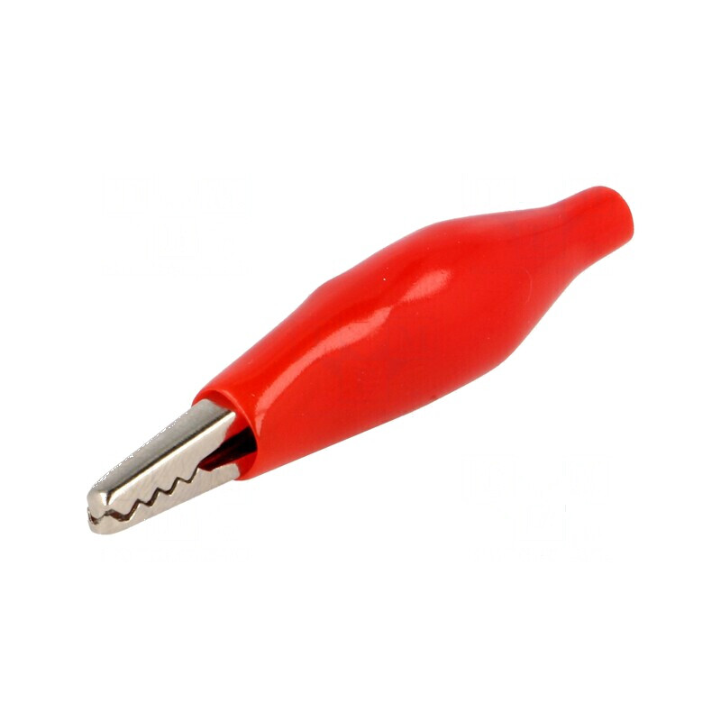 Bornă crocodil 60VDC roşie max. 8mm | Electronic-mag.ro | Componente Electronice