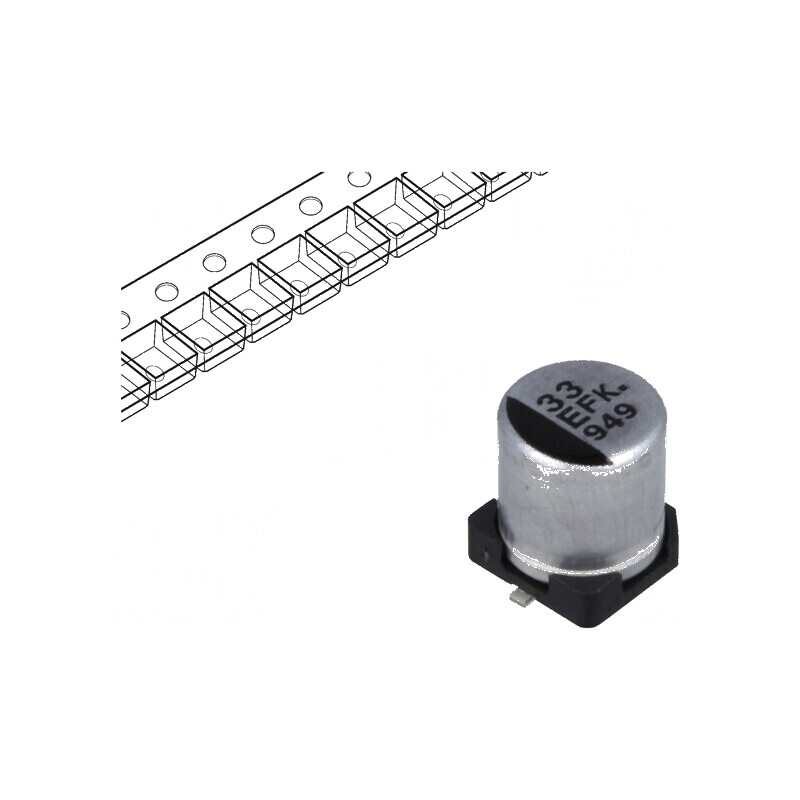 Condensator electrolitic SMD 33uF 25VDC low ESR Ø5x5,8mm | Electronic-mag.ro | Componente Electronice Condensator electrolitic SMD 33uF 25VDC low ESR Ø5x5,8mm | Electronic-mag.ro | Componente Electronice