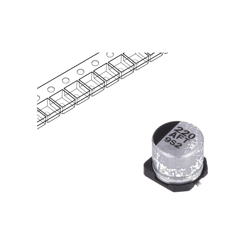 Condensator electrolitic SMD 220uF 10VDC low ESR Ø6,3x5,8mm | Electronic-mag.ro | Componente Electronice