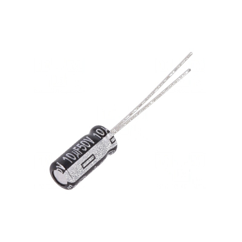 Condensator electrolitic THT 10uF 50VDC Ø5x11mm 2mm Raster | Electronic-mag.ro | Componente Electronice