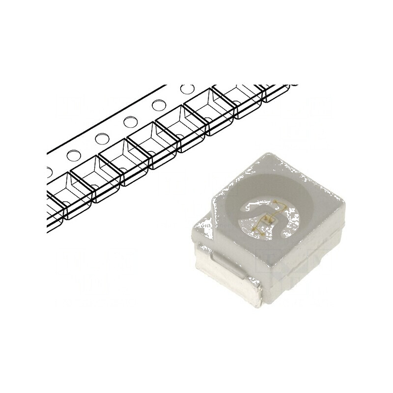 LED SMD 3528 PLCC2 Verde 330mcd 3,5x2,8x1,9mm 120° 20mA | Electronic-mag.ro | Componente Electronice