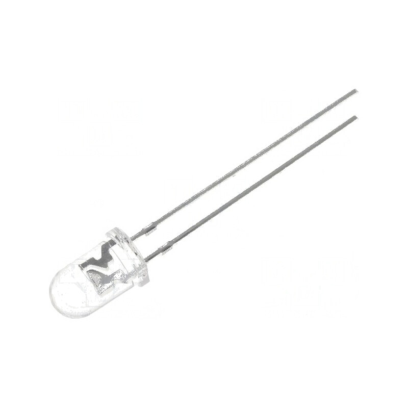 LED 5mm alb rece 3000-5800mcd 60° convex | Electronic-mag.ro | Componente Electronice