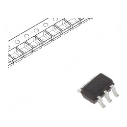 IC digital NOR 1 IN 3 CMOS SMD SC70-5 1,65-5,5VDC 10uA | Electronic-mag.ro | Componente Electronice