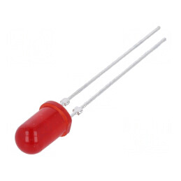 LED 5mm roșie 35-70mcd 60° convex | Electronic-mag.ro | Componente Electronice