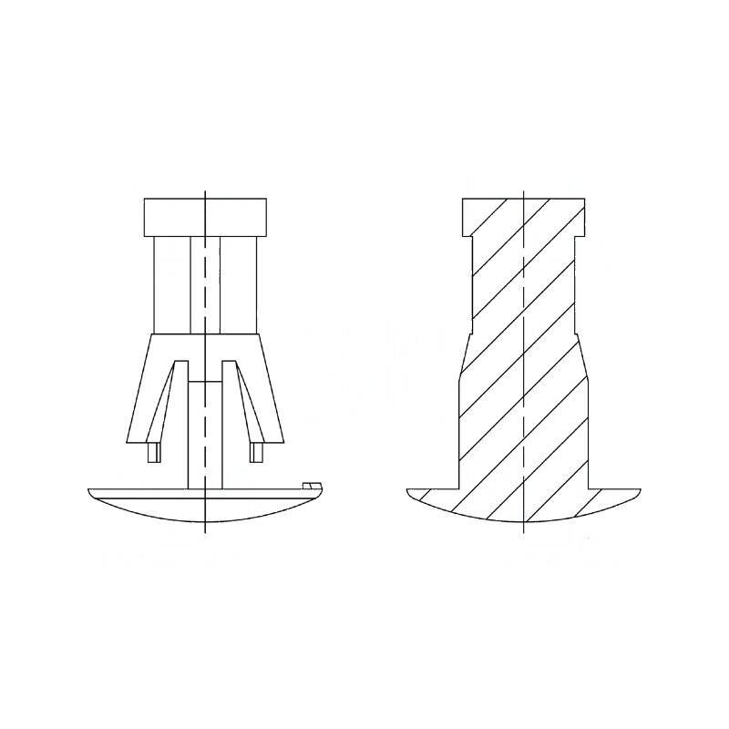Știft de montare poliamidă 66, 8mm, clichet naturală | Electronic-mag.ro | Componente Electronice
