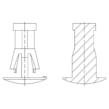 Ştift de montare poliamidă 66 12mm clichet naturală | Electronic-mag.ro | Componente Electronice