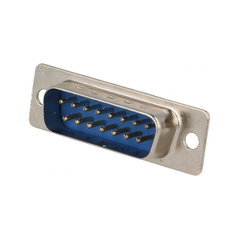 Conector D-Sub 15 pini tată cablu lipire 5A placare aurită | Electronic-mag.ro | Componente Electronice