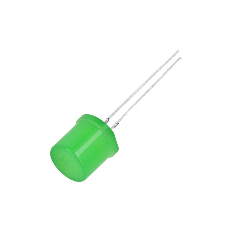 LED verde 9,7mm 750÷1120mcd 180° plat rotund | Electronic-mag.ro | Componente Electronice