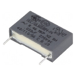 Condensator polipropilenă X2 R46 33nF 18x5x11mm THT ±20% | Electronic-mag.ro | Componente Electronice