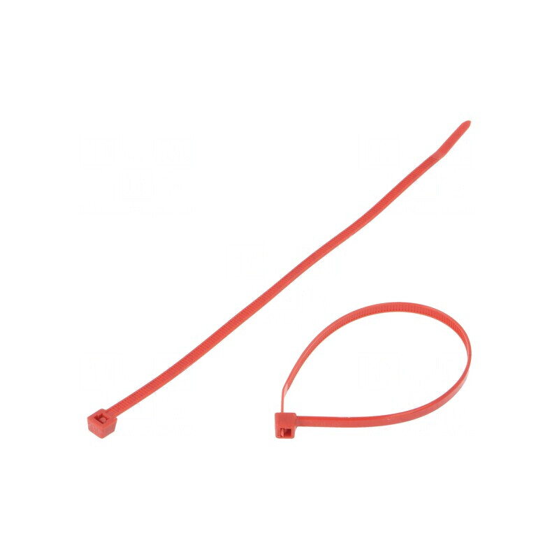 Colier de strângere roșu 200mm x 4,6mm poliamidă 225N | Electronic-mag.ro | Componente Electronice