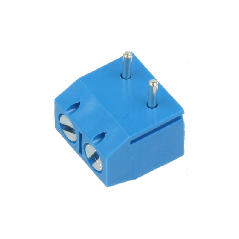 Regletă de conexiuni pentru PCB drept, 5mm, 2 piste | Electronic-mag.ro | Componente Electronice