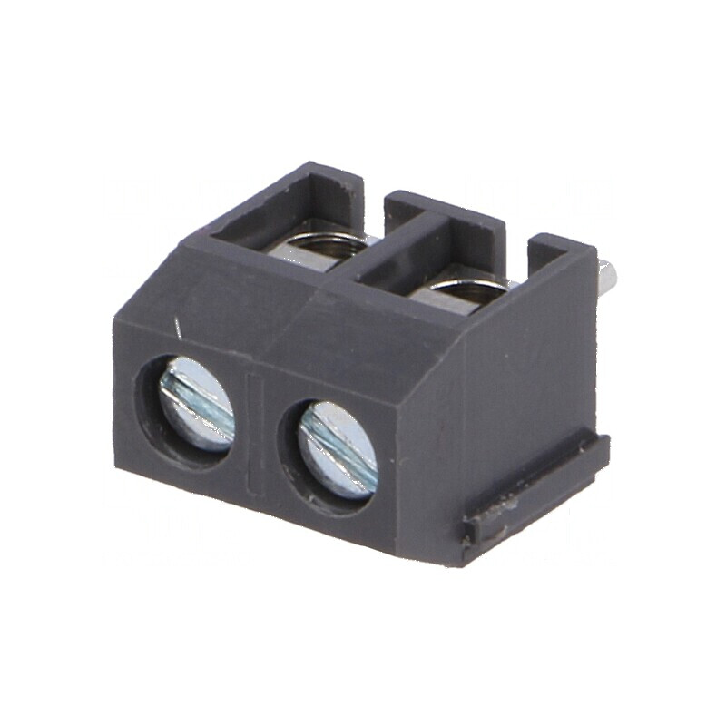 Regletă de conexiuni pentru PCB 90° 5mm, 2 piste 1,5mm² | Electronic-mag.ro | Componente Electronice