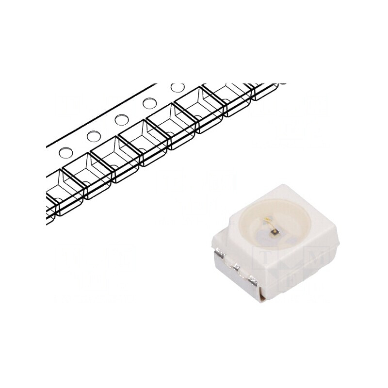 LED SMD 3528 Ambră 71,5÷100mcd 3,5x2,8x1,9mm 120° 20mA | Electronic-mag.ro | Componente Electronice