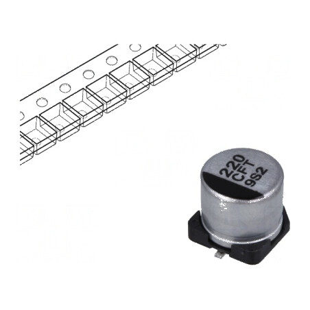 Condensator electrolitic SMD 220uF 16V 6,3x5,8mm low ESR | Electronic-mag.ro | Componente Electronice