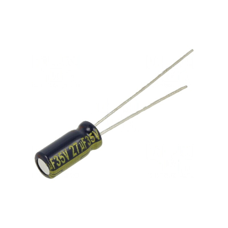 Condensator electrolitic low ESR THT 27uF 35VDC Ø5x11mm ±20% | Electronic-mag.ro | Componente Electronice