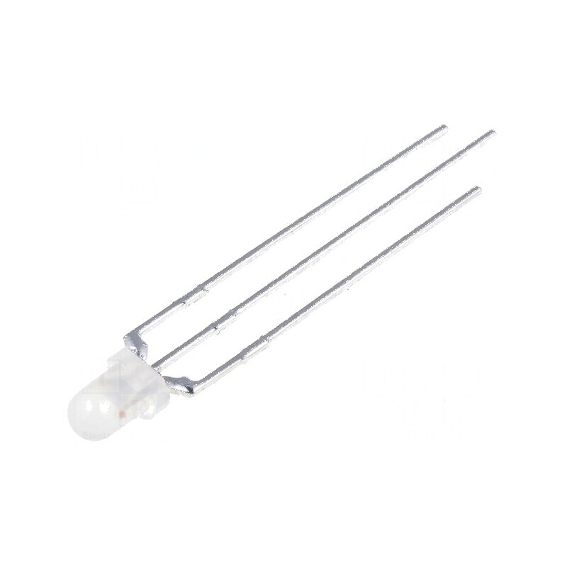 LED 3mm roșie/verde 60° convex, Nr. term: 3 | Electronic-mag.ro | Componente Electronice