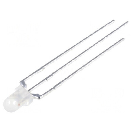 LED 3mm roșie/verde 60° convex, Nr. term: 3 | Electronic-mag.ro | Componente Electronice