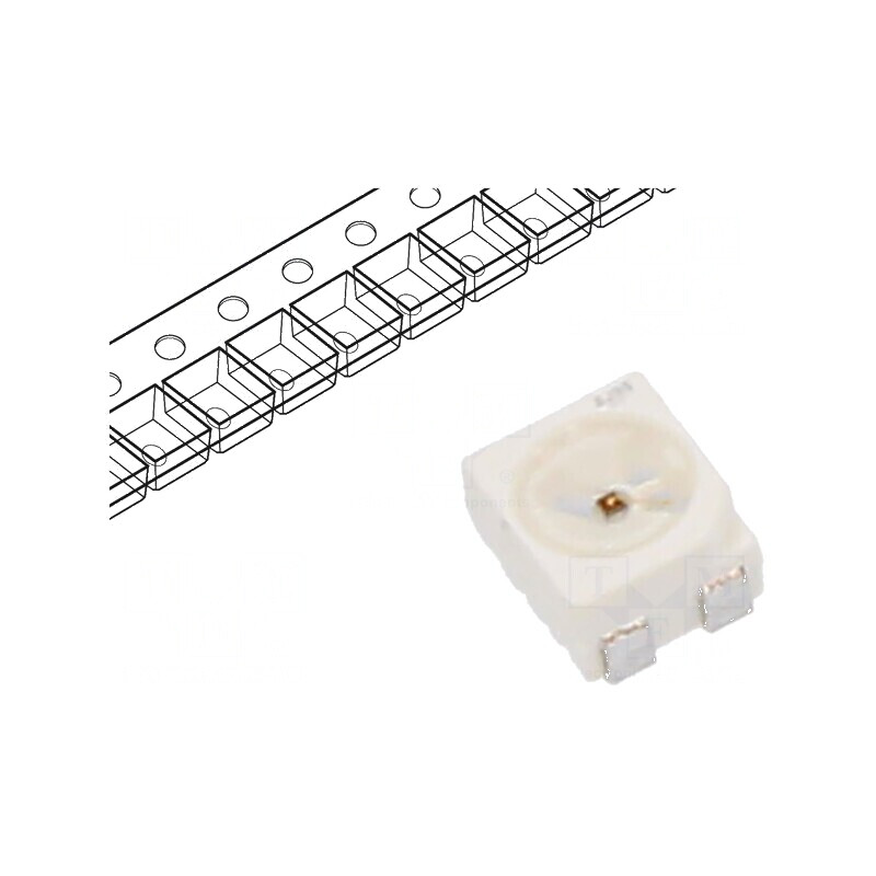 LED SMD PLCC4 roșie 3,78-7,56lm 1120-2800mcd 3x3,4x2,1mm | Electronic-mag.ro | Componente Electronice