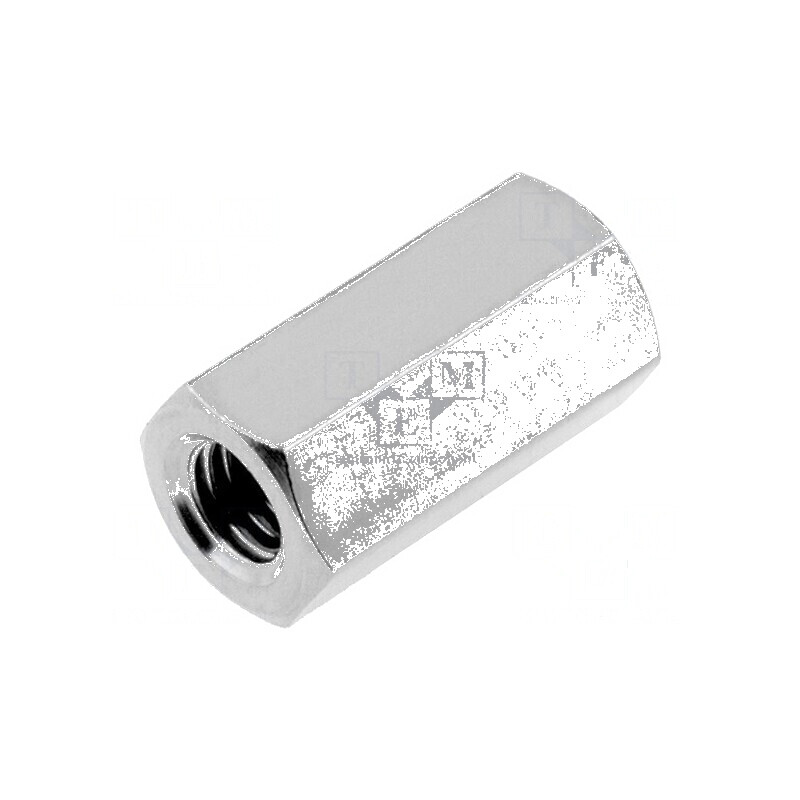 Piuliță distanțieră filetată M3 10mm alamă nichelată | Electronic-mag.ro | Componente Electronice