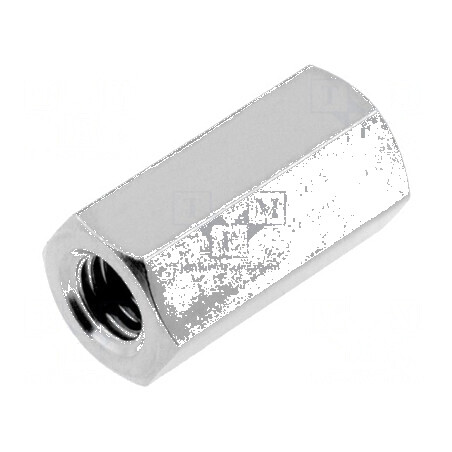 Piuliță distanțieră filetată M3 10mm alamă nichelată | Electronic-mag.ro | Componente Electronice