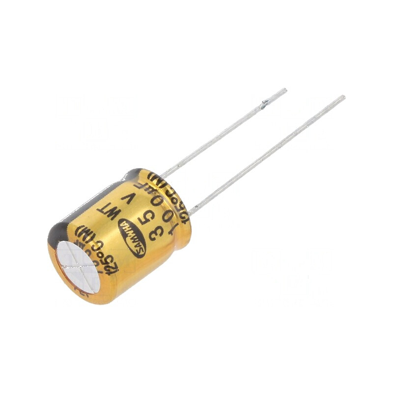 Condensator electrolitic THT 100uF 35V Ø10x12,5mm ±20% | Electronic-mag.ro | Componente Electronice
