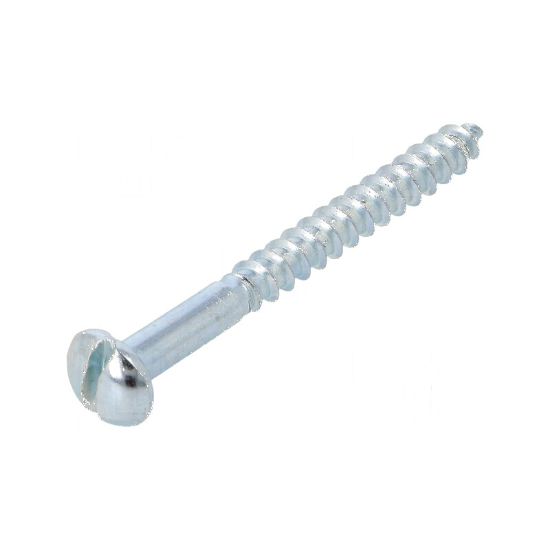 Şurub pentru lemn 5x50mm cu cap buton crestat 1,2mm oţel zincat DIN 96 | Electronic-mag.ro | Componente Electronice