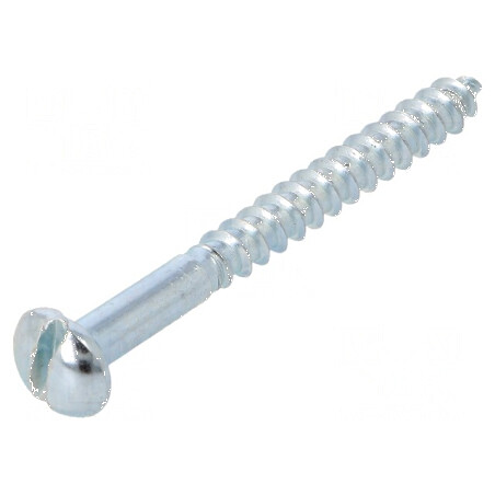 Şurub pentru lemn 5x50mm cu cap buton crestat 1,2mm oţel zincat DIN 96 | Electronic-mag.ro | Componente Electronice