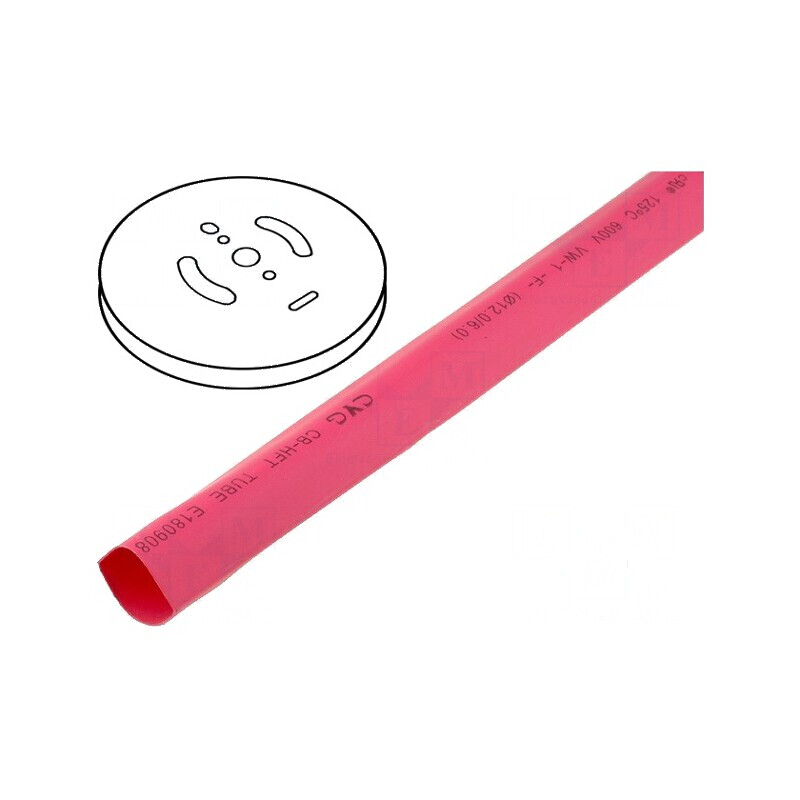 Manșon termocontractabil 2:1 1,6mm roșu fără adeziv - rolă | Electronic-mag.ro | Componente Electronice