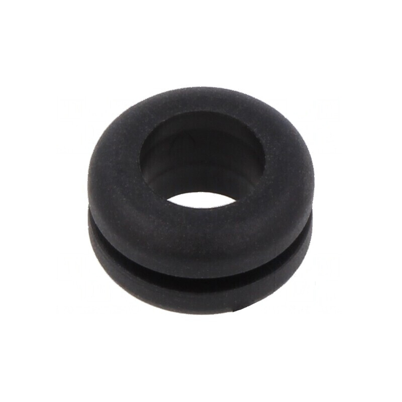 Manșon negru Ø10mm pentru orificiu Ø8mm, grosime panou max. 1,6mm | Electronic-mag.ro | Componente Electronice