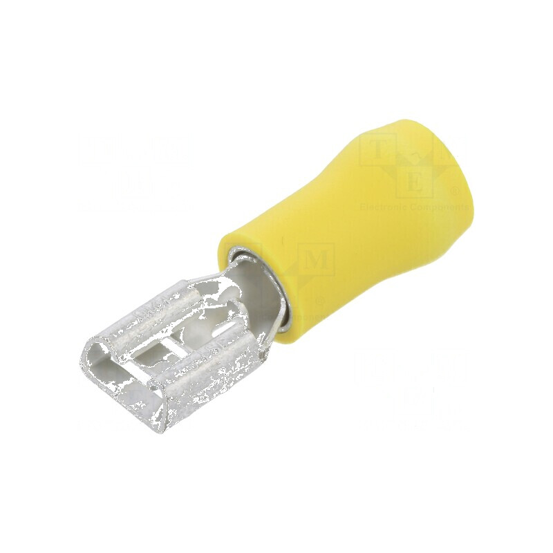 Terminal plat 6,3mm mamă 0,8mm 2,5-6mm2 crimpat pe cablu | Electronic-mag.ro | Componente Electronice