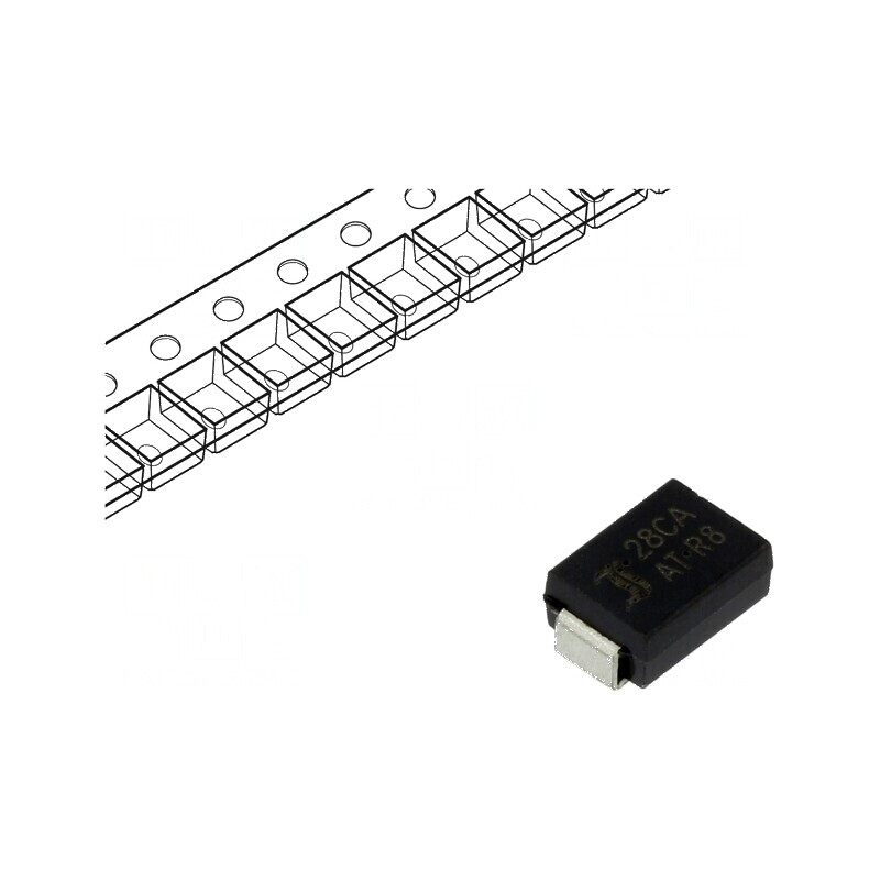 Diodă TVS 600W 31,1-34,5V 13,2A bidirecțională SMB ±5% | Electronic-mag.ro | Componente Electronice