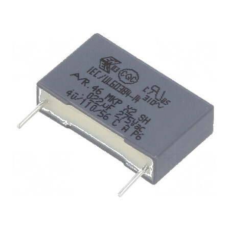 Condensator polipropilenă X2 R46 22nF 18x5x11mm THT ±10% | Electronic-mag.ro | Componente Electronice