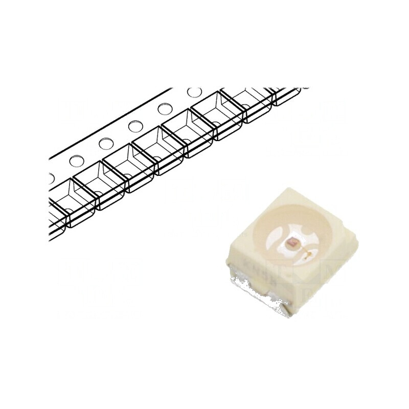 LED SMD PLCC2 roșie 14-22mcd 3x2,8x1,75mm 60° 30mA | Electronic-mag.ro | Componente Electronice