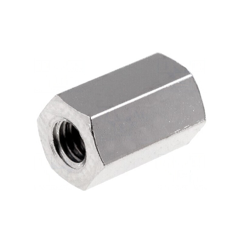 Piuliță distanțieră filetată 8mm M3 alamă nichel | Electronic-mag.ro | Componente Electronice