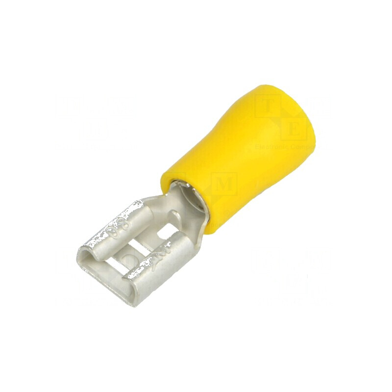 Terminal plat 6,3mm 0,8mm mamă 4-6mm2 crimpat pe cablu din alamă | Electronic-mag.ro | Componente Electronice