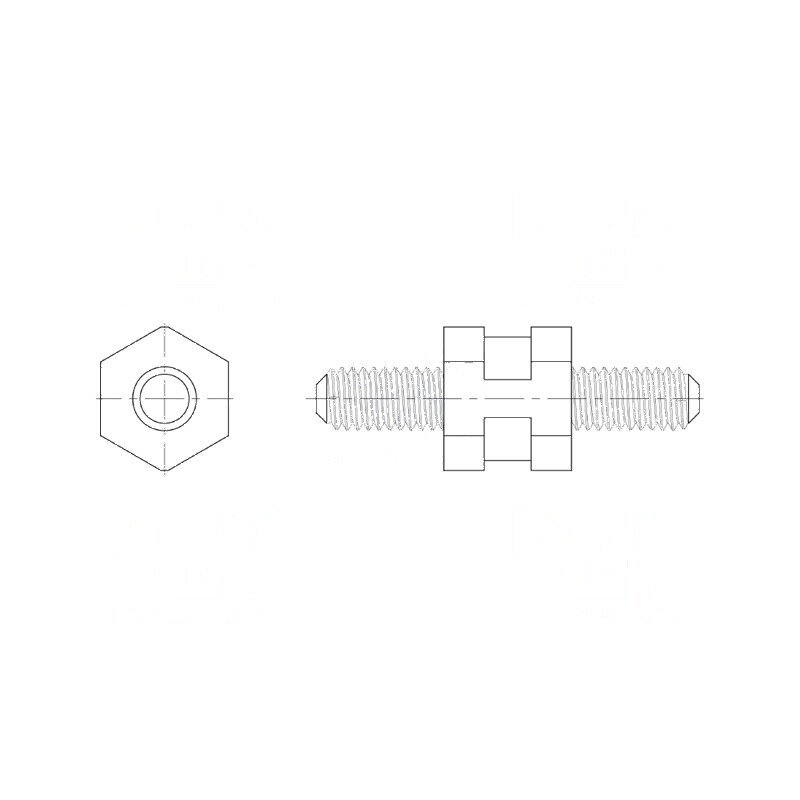 Manşon distanţier hexagonal poliamidă 66 M3 6mm negru | Electronic-mag.ro | Componente Electronice