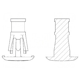 Ştift de montare poliamidă 66, 6,4mm, clichet naturală | Electronic-mag.ro | Componente Electronice