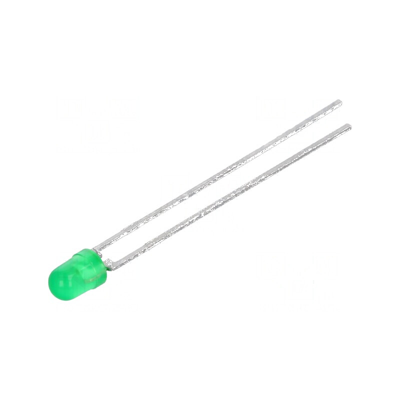 LED 3mm verde 2,5÷13mcd 30° convex | Electronic-mag.ro | Componente Electronice