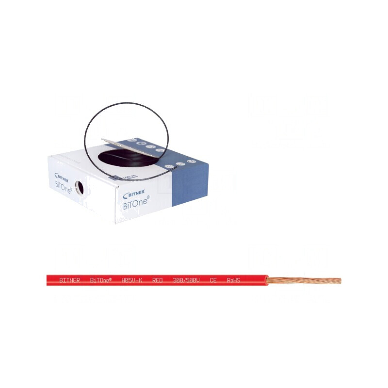 Cablu BiTOne H05V-K 0,5mm2 PVC roșu 100m 300V 500V | Electronic-mag.ro | Componente Electronice