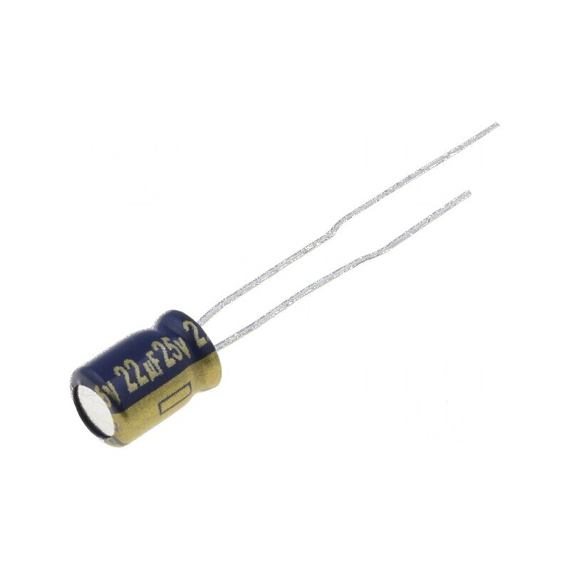 Condensator electrolitic low ESR THT 22uF 25VDC Ø5x7mm ±20% | Electronic-mag.ro | Componente Electronice Condensator electrolitic low ESR THT 22uF 25VDC Ø5x7mm ±20% | Electronic-mag.ro | Componente Electronice