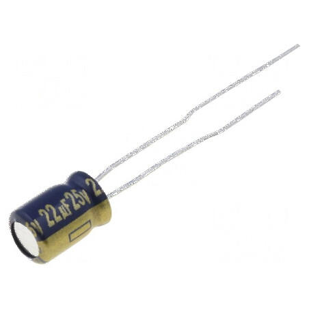 Condensator electrolitic low ESR THT 22uF 25VDC Ø5x7mm ±20% | Electronic-mag.ro | Componente Electronice