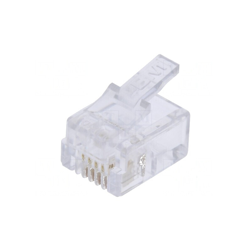 Conector RJ11 6p4c cu mufă PIN 4, cablu IDC crimpat | Electronic-mag.ro | Componente Electronice